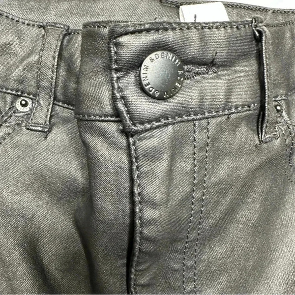 H&M Curvy Jeggings Ultra High Waist Ankle Black Coated Size 4 - Picture 6 of 16